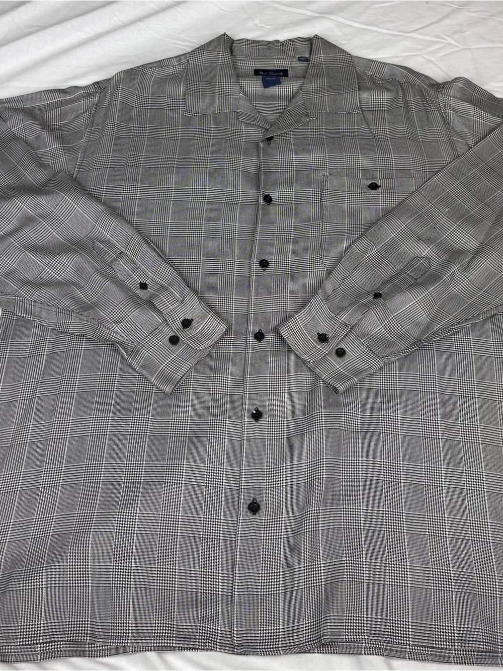 Paul Fredrick Black & White Plaid Button-Down Shirt